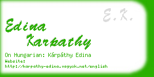 edina karpathy business card